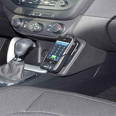 KUDA Phone Mount for Kia Cee'd from 09/2012 – Genuine Leather Phone Console, Black, 043410