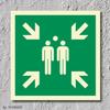 Photoluminescent Assembly Point Safety Sign Sticker, ASR A1.3, 200 x 200 mm view 2