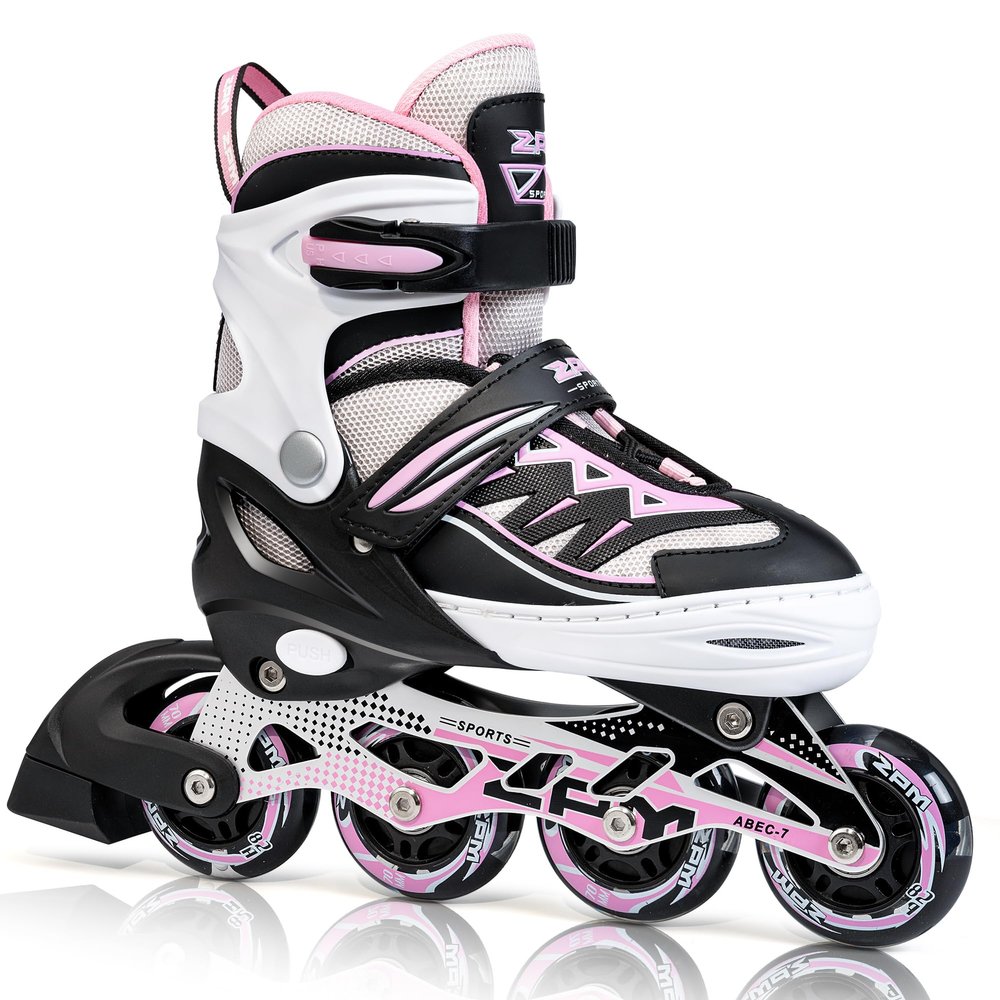 2PM SPORTS Cytia Pink/Purple Adjustable Inline Skates for Kids with LED Light-Up Wheels