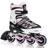 2PM SPORTS Cytia Pink/Purple Adjustable Inline Skates for Kids with LED Light-Up Wheels view 1