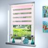 Custom-Made Dual Roller Blind, No-Drill Clamp Mount, Pink, 180 x 90 cm view 1