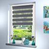 Made-to-Measure Dual Roller Shade, No-Drill Clamp Mount, 180 cm H x 85 cm W, Gray view 1