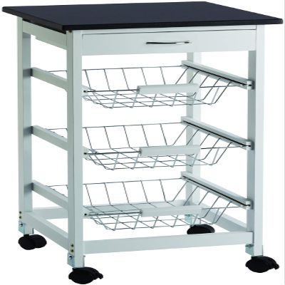 King Home Kitchen Cart, Black