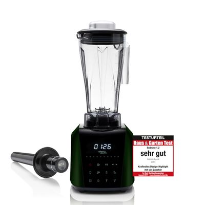 Patto High-Performance Blender with Tri-Set Attachment, 8 Blend Programs, 2-Liter BPA-Free Container - Bianco di puro (Deep Ocean Green)
