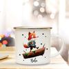 Enamel-Style Camping Mug with Fox and Custom Name view 1