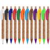 Druckspezialist 250-Pack Orange Cork Ballpoint Pens KORTE, Custom Printed Clip view 1