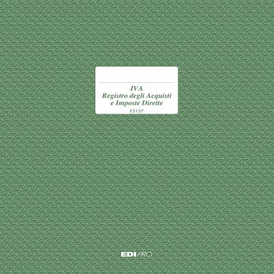 EDIPRO E2127 Register for Purchases and Direct Taxes, 15 Numbered Pages, 31 × 24.5 cm