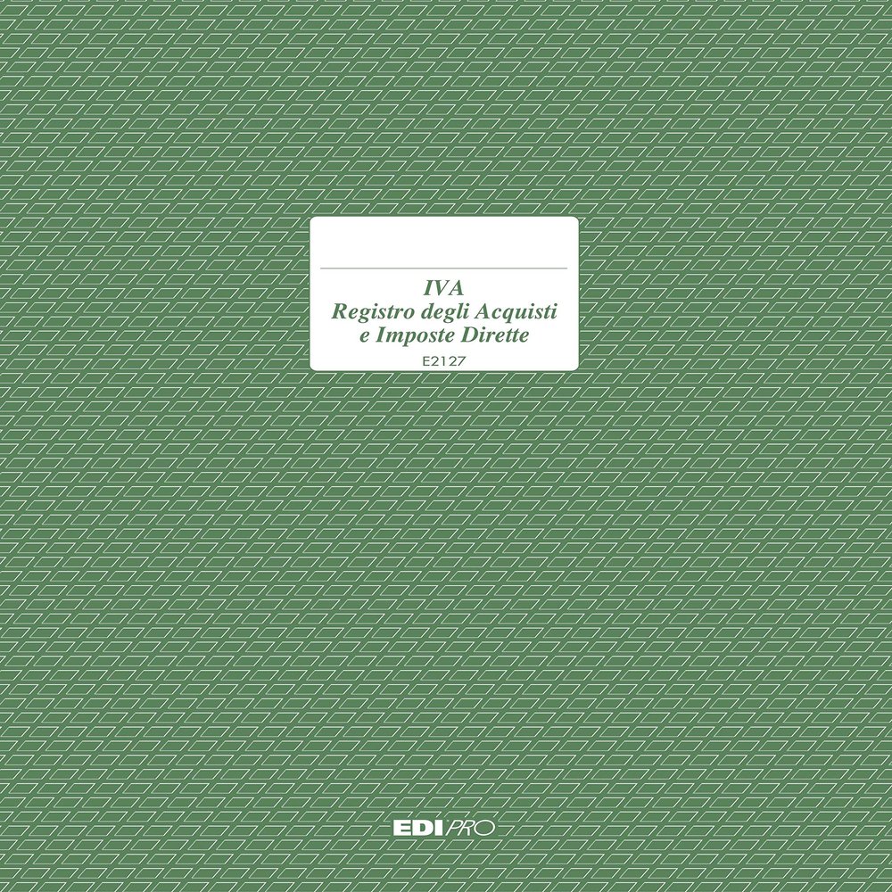 EDIPRO E2127 Register for Purchases and Direct Taxes, 15 Numbered Pages, 31 × 24.5 cm