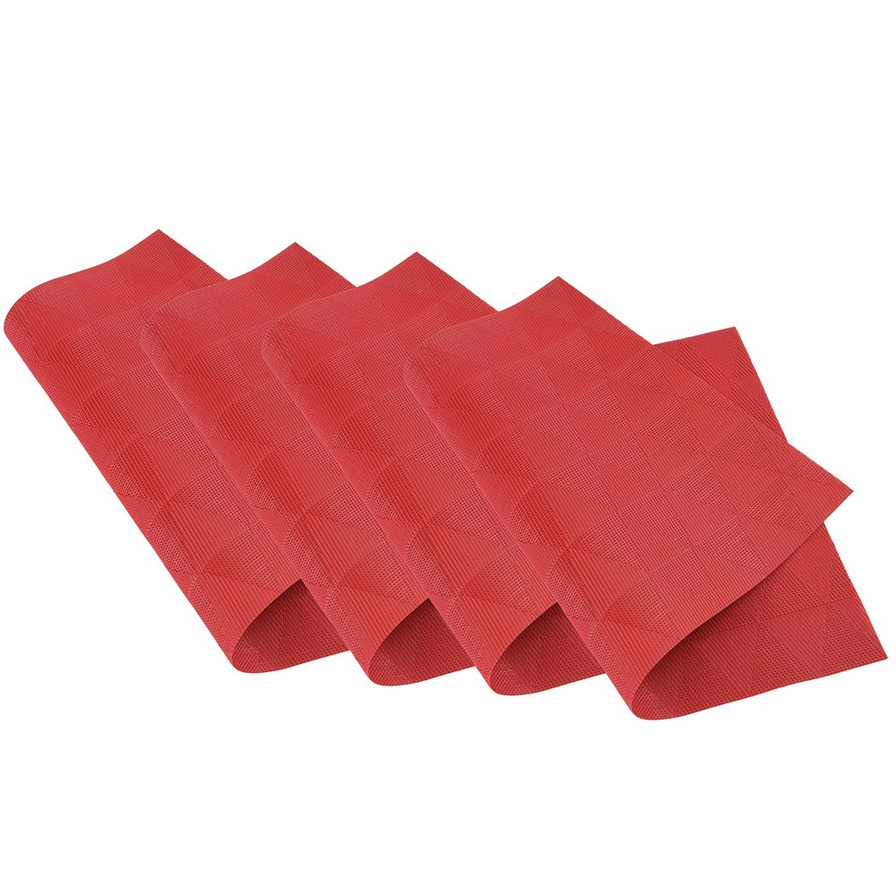 Venilia Woven Placemat Triangle Cherry Red, 45 x 30 cm, Set of 4