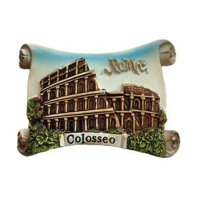 Rome Colosseum Italy 3D Scroll-Shaped Refrigerator Magnet