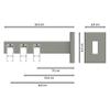 INTERDECO Square 3-Track Internal-Run Curtain Rod, 14 x 35 mm, White, 320 cm view 2