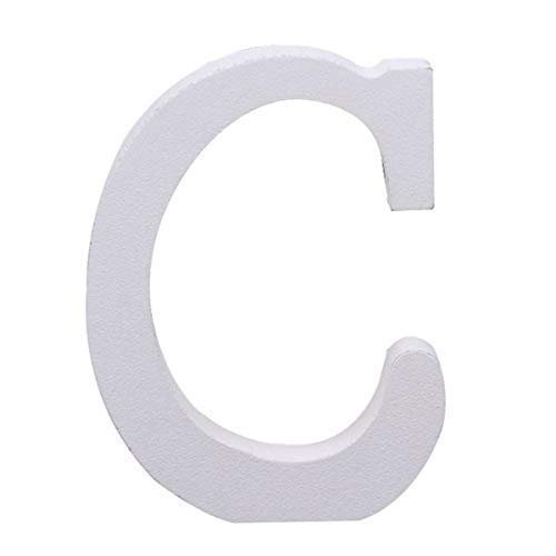 WedDecor White Large Wooden Uppercase Letter A for Decorations, Card Making, Arts & Crafts, Scrapbooking, DIY Projects, Party Decor, Saying Games, Single - C, 4pcs