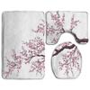 RedBeans Sakura Blossom Branch 3-Piece Bathroom Rug Set view 1