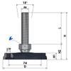 Schwaderer Adjustable Machine/Leveling Foot KFB 100, M30 x 1.5 x 300 mm, 4-Pack view 2