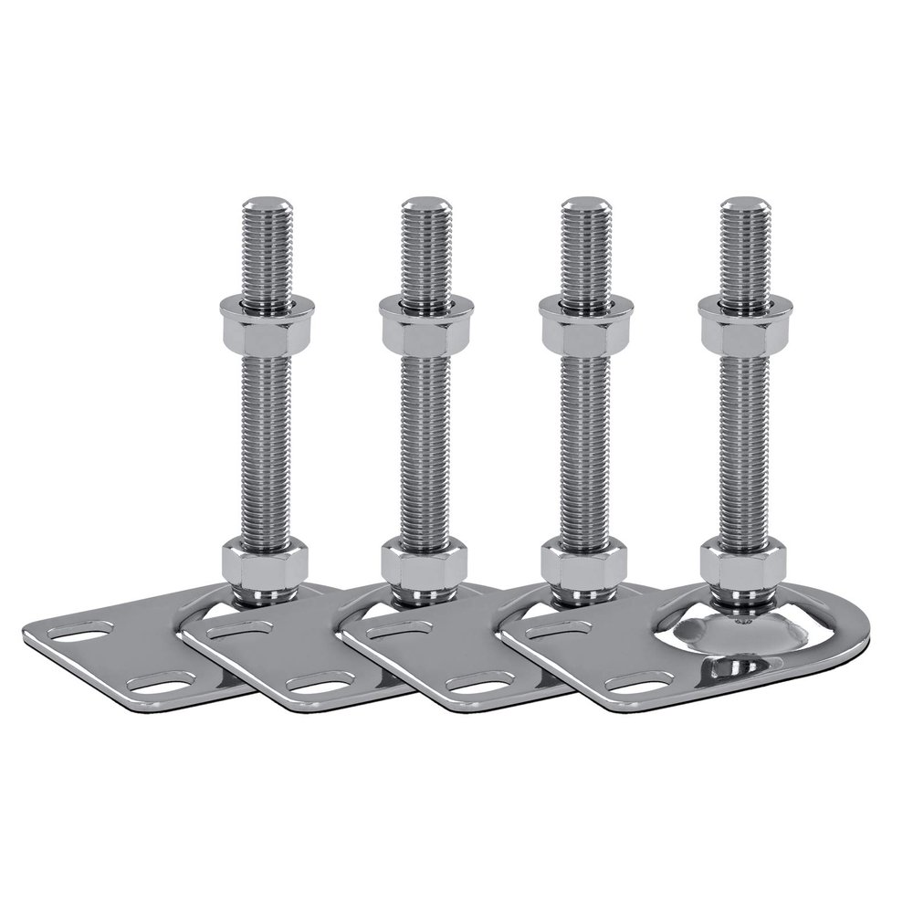 Schwaderer Adjustable Machine/Leveling Feet BSF80-2-85, 80 mm, M30 Thread, 120 mm Long, Set of 4