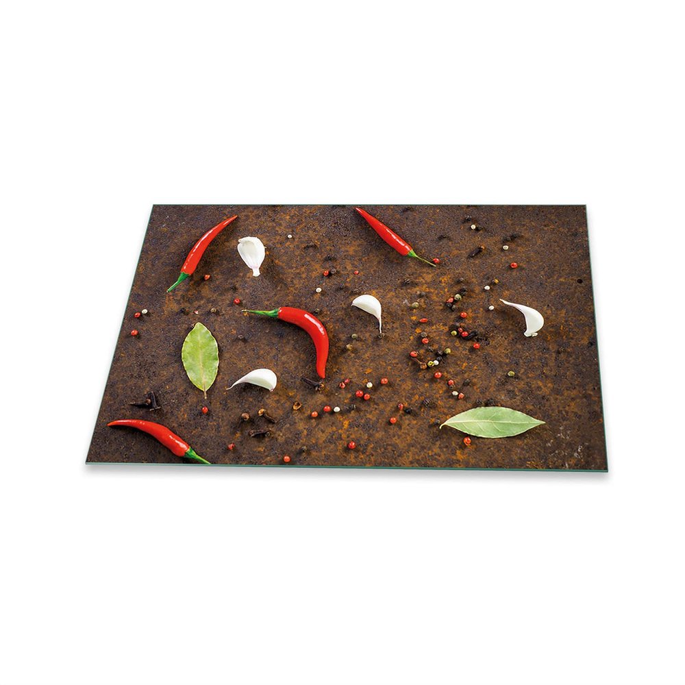 decorwelt | 80 x 52 cm 1-Piece Red Pepper Glass Cooktop Cover