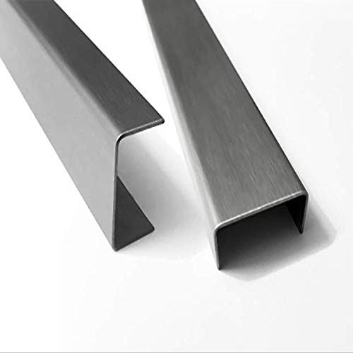 1250 mm U-Profile, 2.0 mm Stainless Steel K320, Bent, 20 x 30 x 20 mm