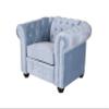 Vintage Blue Velvet Chesterfield Armchair – Palazzo Exklusiv FHA011 view 1