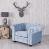Vintage Blue Velvet Chesterfield Armchair – Palazzo Exklusiv FHA011 view 2