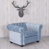 Vintage Blue Velvet Chesterfield Armchair – Palazzo Exklusiv FHA011 view 4