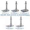 Schwaderer BSF80 Adjustable Machine Feet, 80 mm, M30x1.5, 50 mm, 4-Pack view 3