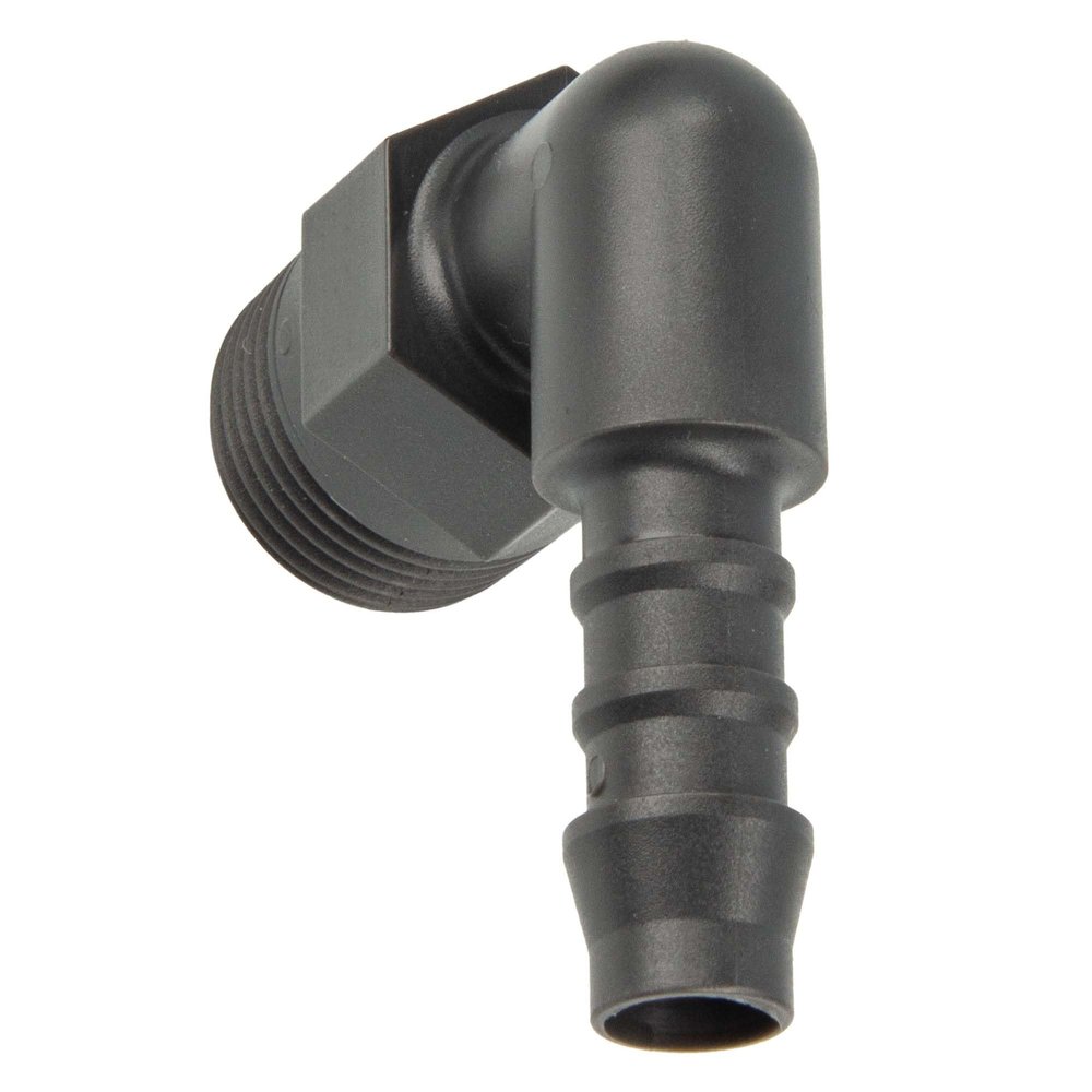 tecuro Elbow Hose Barb with Male Thread – 10 mm x 1/4 in – Gray Nylon