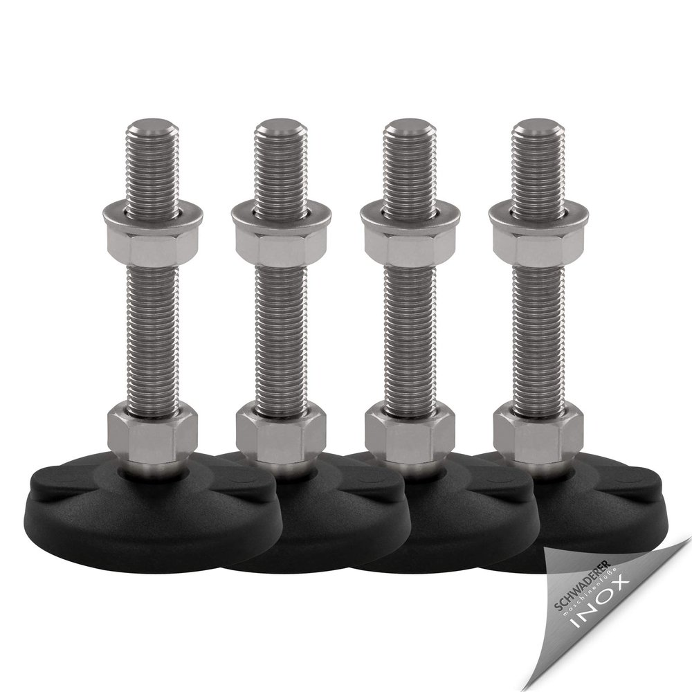 Schwaderer Adjustable Machine Feet KFEB 80, M20 × 100 mm, 4-Pack