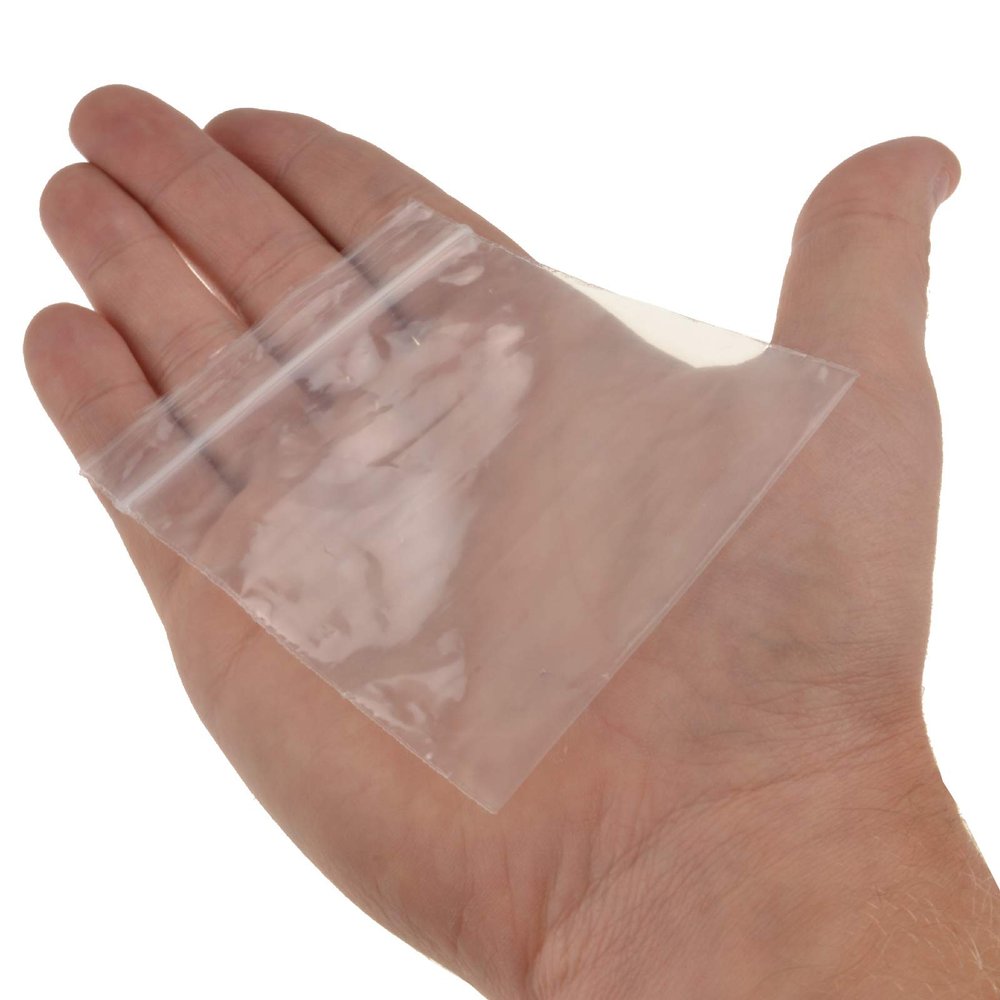 kenable Transparent Resealable Grip-Seal Bags 76 x 83 mm, Food-Safe, Durable, 100 Pack