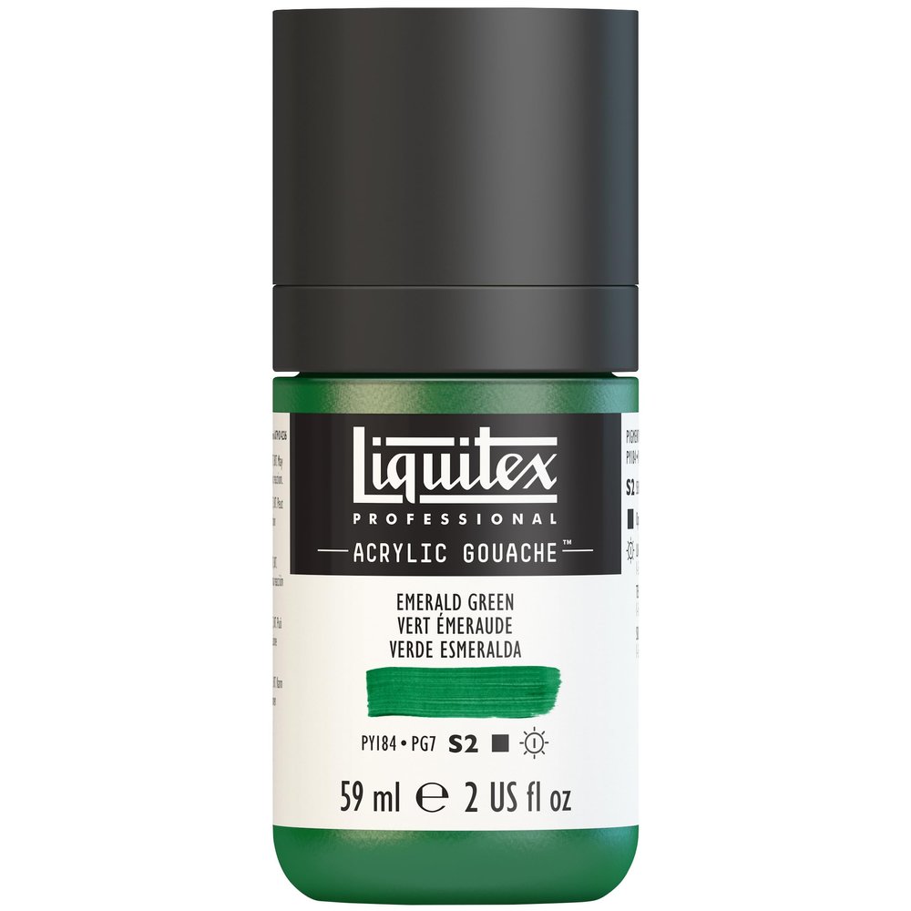 Liquitex 2059450 Professional Acrylic Gouache, Emerald Green, 59 ml Bottle, Matte