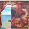Yibaihe Mnsruu Red Dragon Sheer Curtains, 198 cm Long, 2 Panels view 3