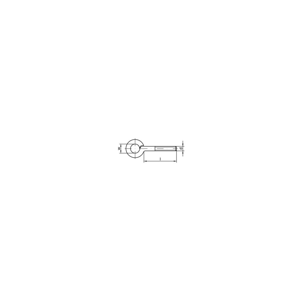 M6 x 20 Threaded Eyelets, Zinc-Plated Steel, 100-Pack