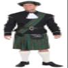 O7213-62-64 Men's Green Scottish Costume, Size 62-64 view 1