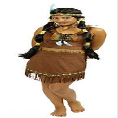 narrenkiste K31250248-36-38 Brown Women's Sioux Costume Dress, Size 36-38