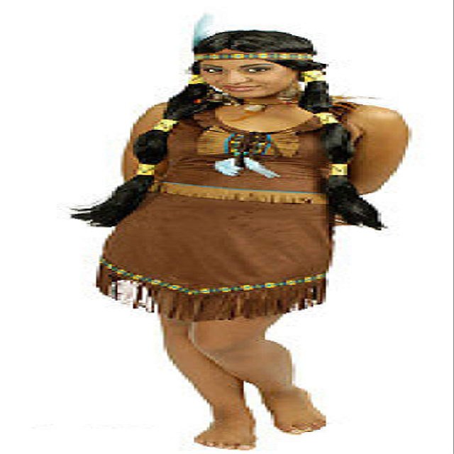 narrenkiste K31250248-36-38 Brown Women's Sioux Costume Dress, Size 36-38