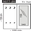Wall-Mounted Coat Rack Panel with Mirror, Satin-Matte White 5077-20 view 2