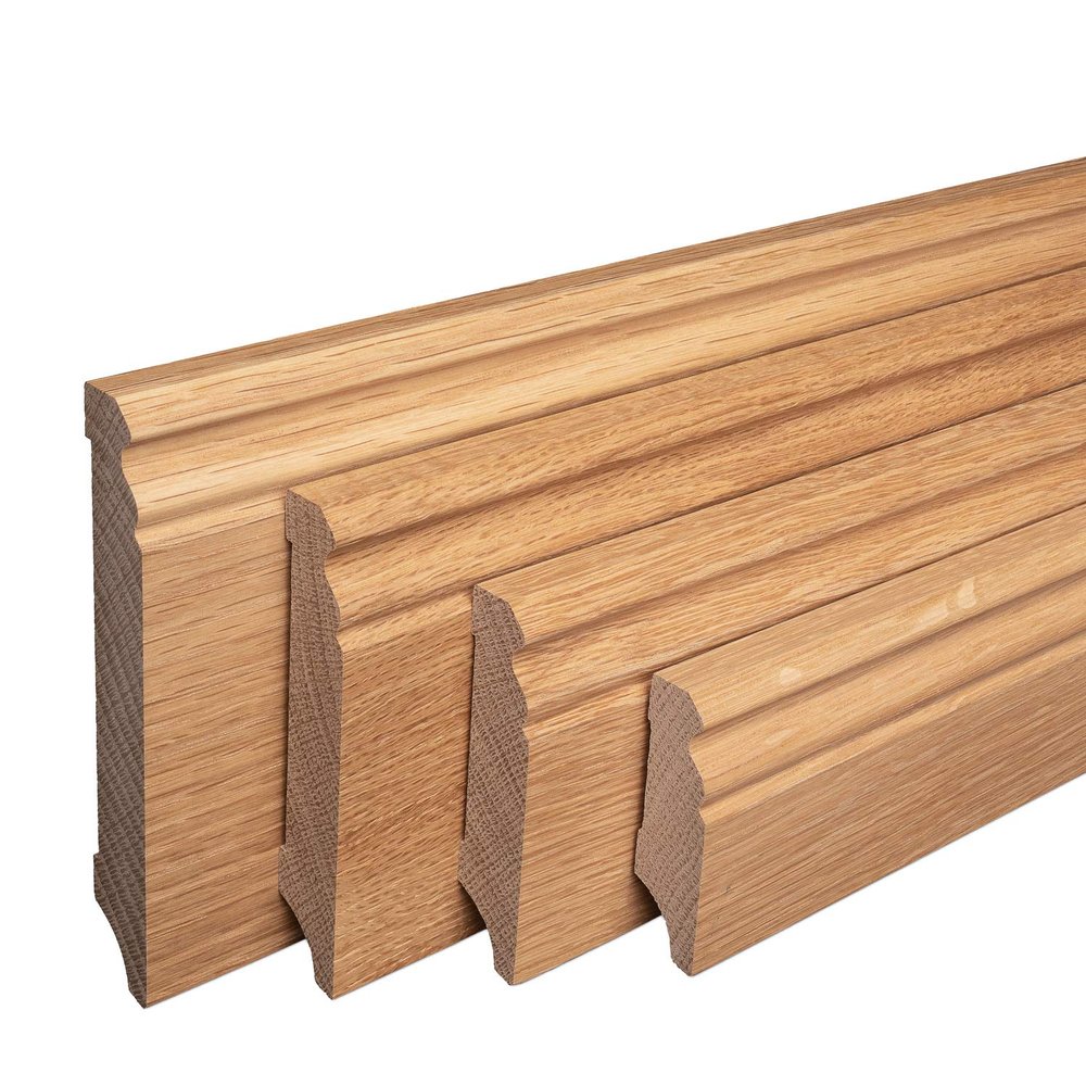 REESE Solid Oak Baseboard, Oiled, Hamburg/Berlin Profile, 100 mm