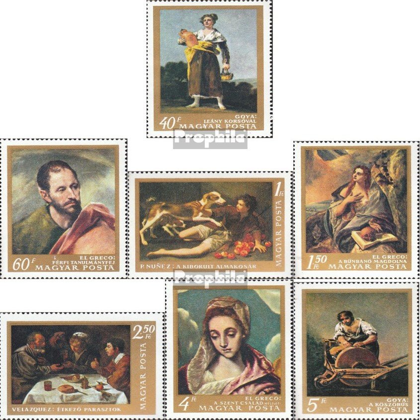 Prophila Collection Hungary 2409A–2415A (Complete Issue), 1968 Paintings (Collector Stamps)
