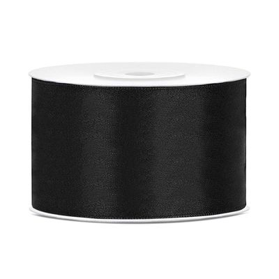 DaLoKu Satin Ribbon, 38 mm x 25 m, Black