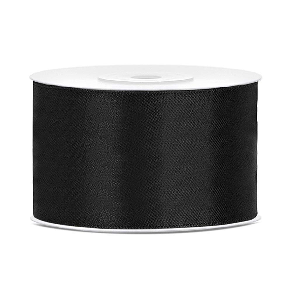 DaLoKu Satin Ribbon, 38 mm x 25 m, Black