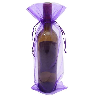 SXUUXB 100-Count Purple Organza Wine Bottle Bags, 37 x 14 cm