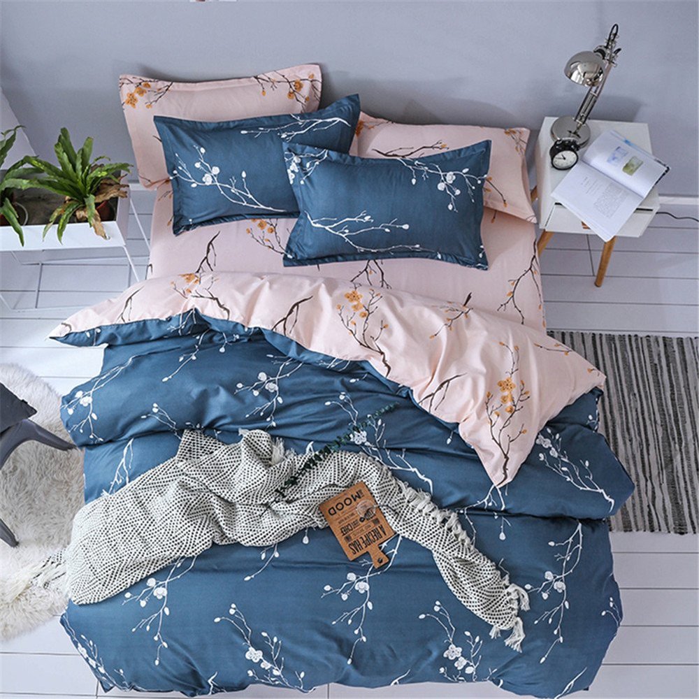 DOTBUY 4-Piece Microfiber Bedding Set, Branches Gray, 150 x 200 cm (1.2 m)