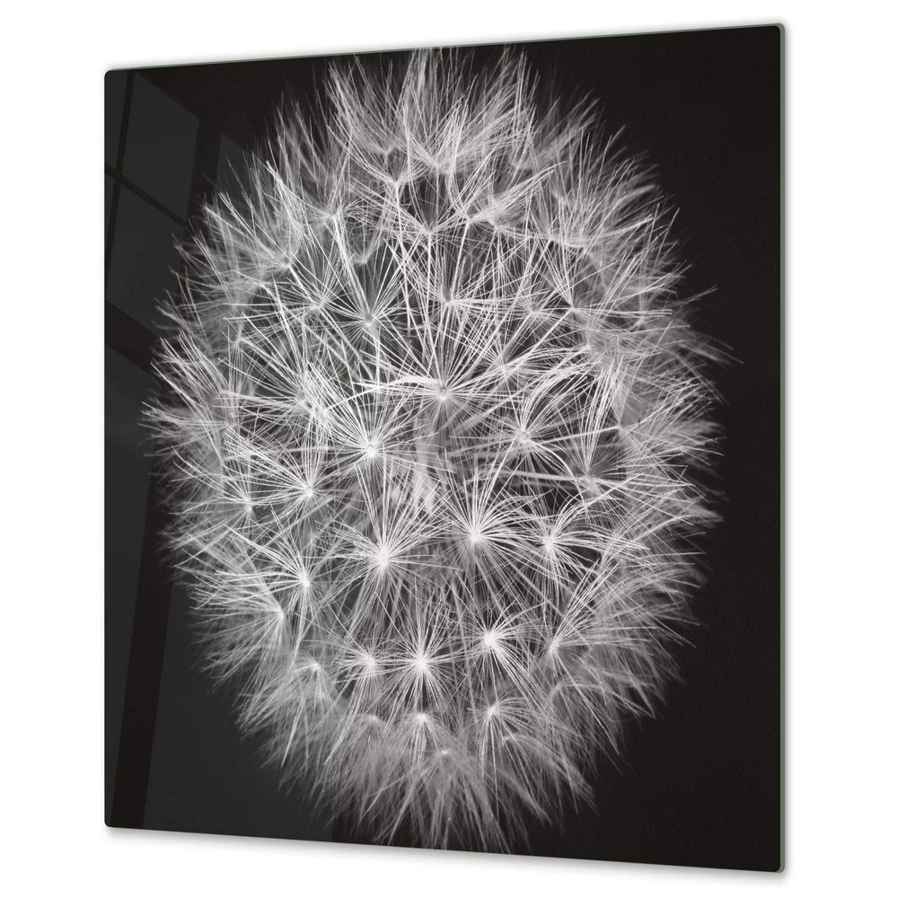 Tempered Glass Cutting Board and Protective Work Surface, SINGLE 60 x 52 cm or DOUBLE—Two 30 x 52 cm Boards, D06 Flowers Series: Dandelion 4