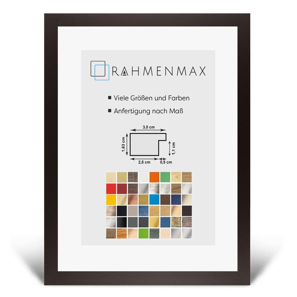 Morena MDF Frame for 28 x 44 cm Picture, Brown, Acrylic Glass