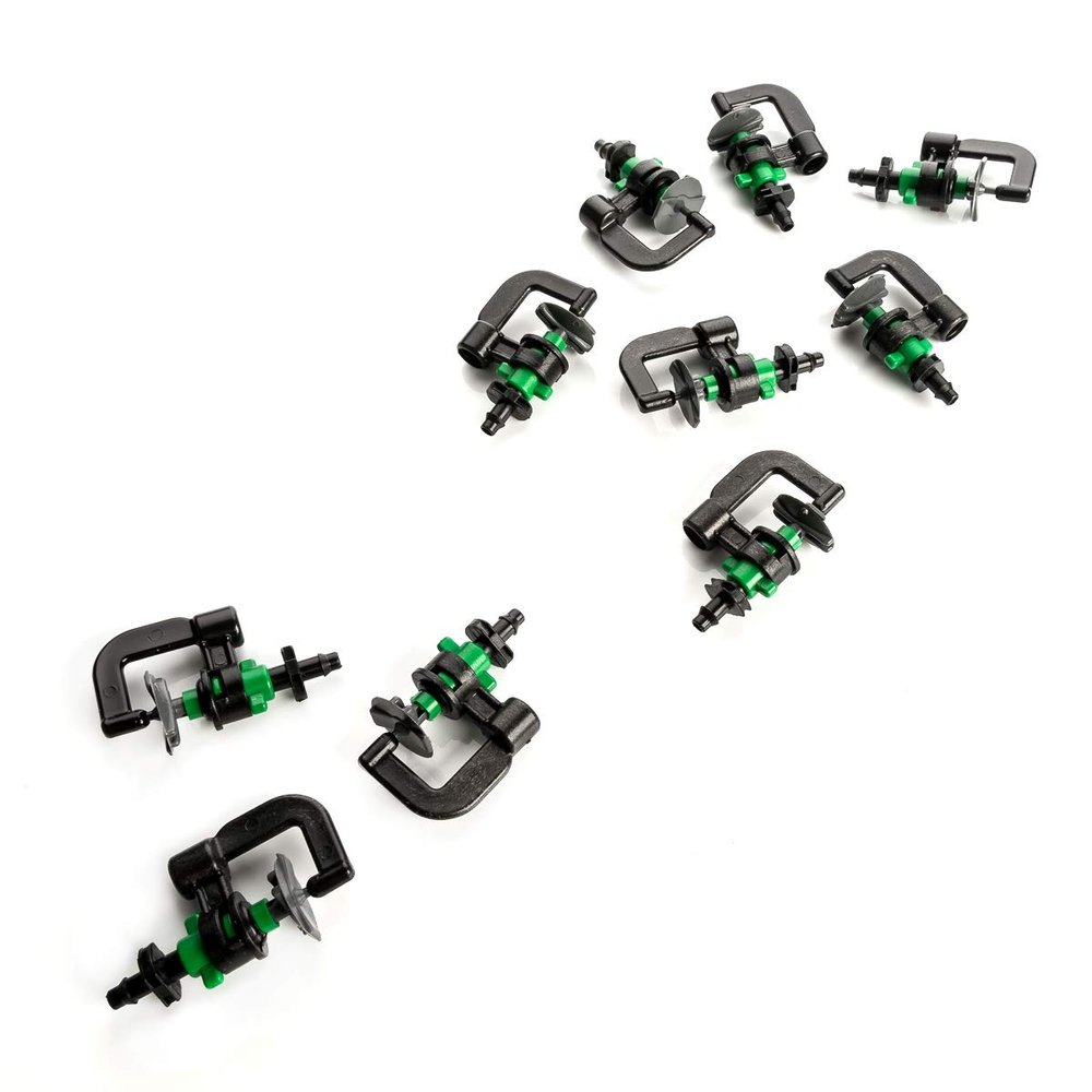 LST 10-Pack Rotating Micro-Drip Sprinklers with Holders for 16 mm Irrigation Systems