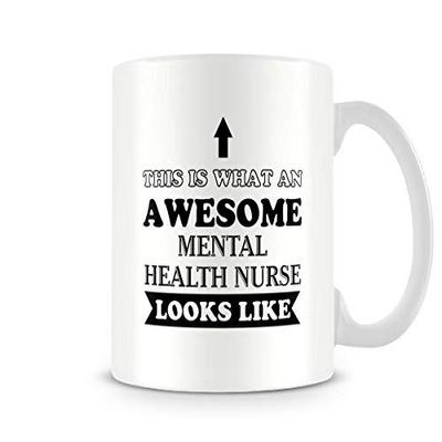 Behind The Glass Awesome Mental Health Nurse Mug, Ceramic, 300 ml
