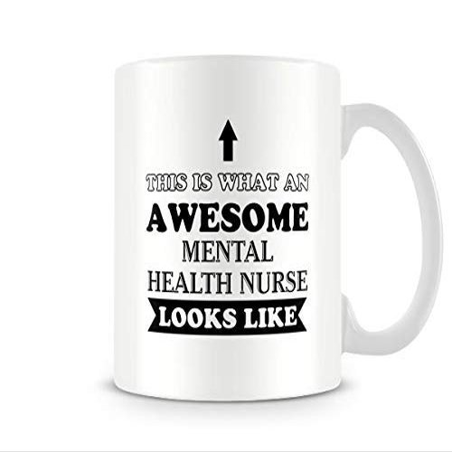 Behind The Glass Awesome Mental Health Nurse Mug, Ceramic, 300 ml