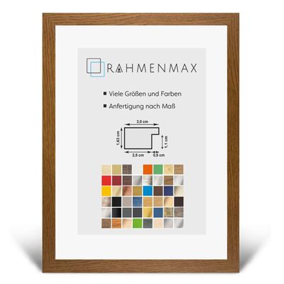 Morena MDF Frame for 24 x 48 cm Picture, Rustic Oak with Acrylic Glass