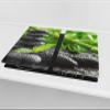Tempered Glass Kitchen Board and Cooktop Cover SINGLE 60 x 52 cm and DOUBLE – Two Boards 30 x 52 cm D08 Nature Series: Bamboo with Stones view 2