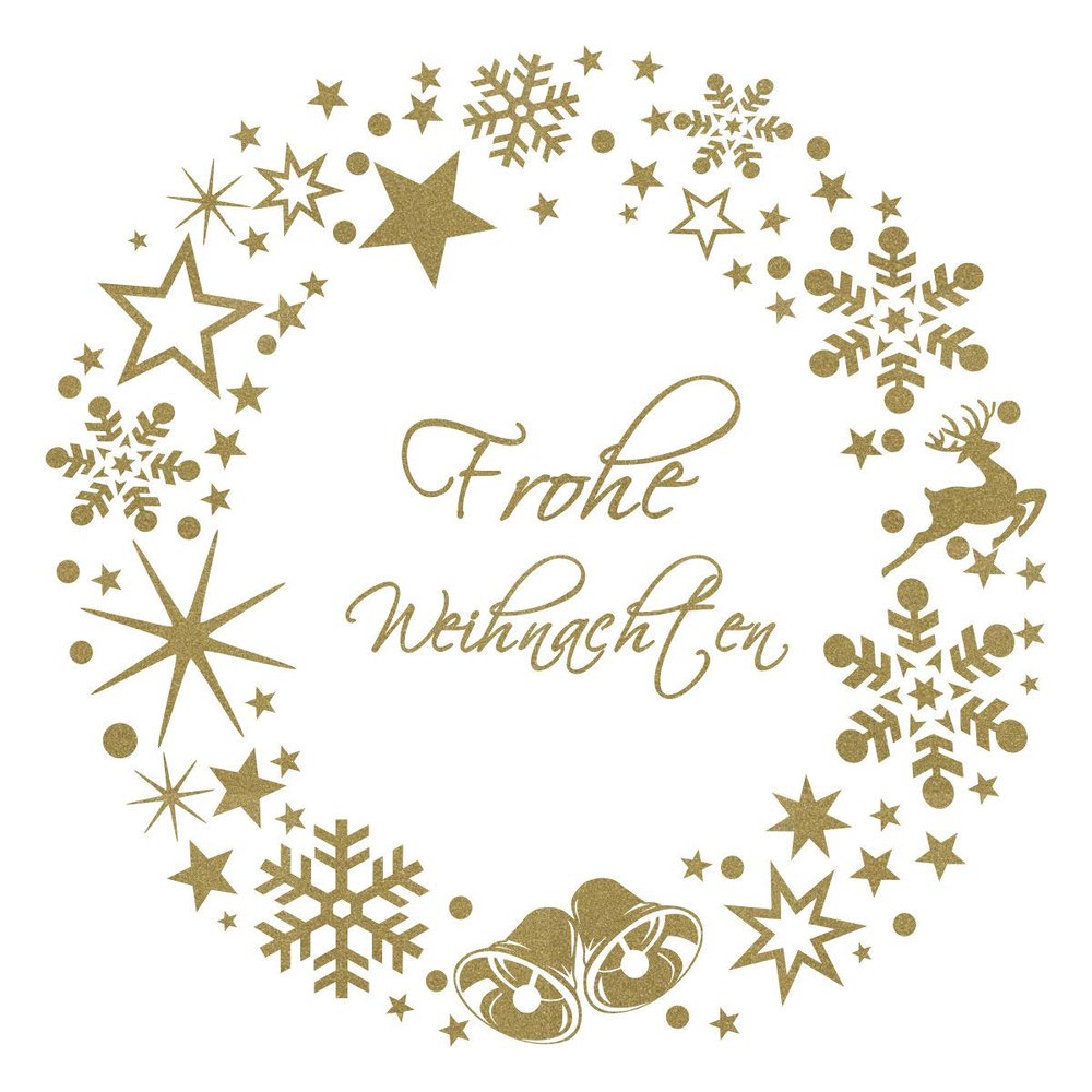 timalo Advent Wreath Window Decal, Christmas Wreath with Stars, Merry Christmas | Bright Yellow, 80 x 80 cm