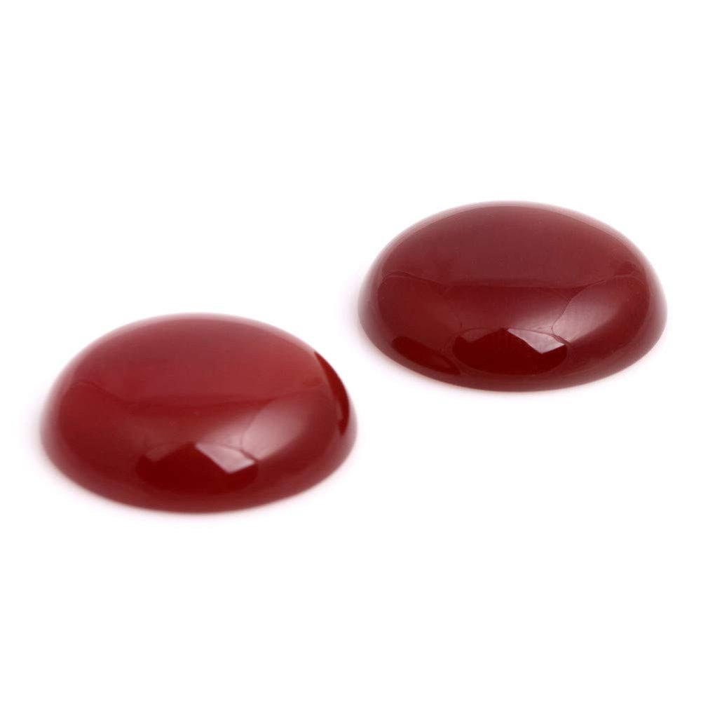 Round Red Agate Cabochon Stones, 20 mm, 5 Pieces, No Holes